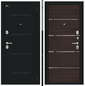 Входная Дверь Bravo Лайн Букле Черное/Wenge Veralinga 860x2050, 960x2050мм / Браво.