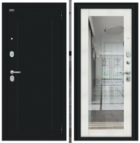 Входная Дверь Bravo Флэш Букле Черное/Bianco Veralinga 860x2050, 960x2050мм / Браво.