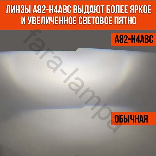 Светодиодные линзы лампы в фары H4 (80 ватт) серия А82