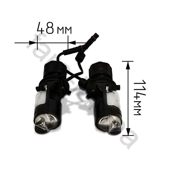 Светодиодные линзы лампы в фары H4 (80 ватт) серия А82