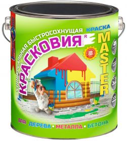 Красковия MASTER Красковия 3кг Зеленая, Быстросохнущая Краска для Дерева, Металла, Бетона/ Красковия.