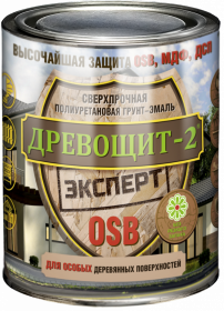 Грунт-Эмаль Древощит-2 Эксперт OSB Красковия 3кг Белая, Полуматовая, Полиуретановая, Сверхпрочная  / Красковия.