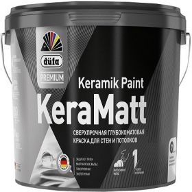 Краска для Стен и Потолков Dufa Premium KeraMatt Keramik Paint 0.9л Белая, Cверхпрочная, Глубокоматовая / Дюфа ..Премиум Кераматт