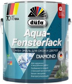 Аква-Эмаль для Окон и Дверей Dufa Aqua-Fensterlack 2л без Запаха, Белая, Глянцевая / Дюфа Аква Фенстерлак.