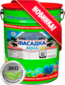 Краска Фасадная Краско Фасадка AQUA (УФ) 20кг Белая, Матовая, Светостойкая, Грязеотталкивающая с Эффектом "Лотоса" / НПО Краско