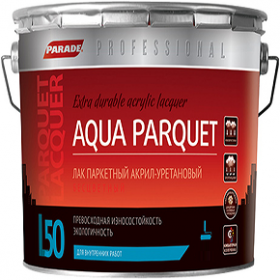 Лак Паркетный Parade Professional L50 Aqua Parquet 2.5л Полуматовый, Акрил-Уретановый, Бесцветный для Внутренних Работ / Парад L50.