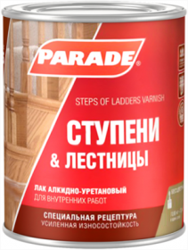 Лак Parade Classic L15 Ступени & Лестницы 2.5л Алкидно-Уретановый, Матовый, Бесцветный для Внутренних Работ / Парад Классик L15.