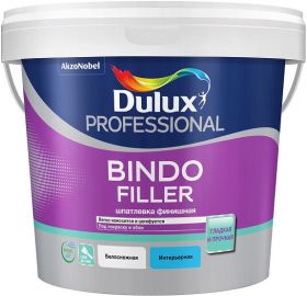 Шпатлевка Финишная Dulux Bindo Filler 0.9л (1.5кг) Белоснежная для Стен и Потолков / Дюлакс  Биндо Филлер.