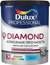 Краска для Стен и Потолков Dulux Diamond Matt 1л Матовая, Износостойкая, Моющаяся, Белая / Дюлакс.