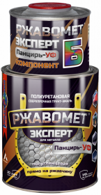 Грунт-Эмаль для Металла Прямо по Ржавчине Красковия Ржавомет Эксперт «Панцирь-УФ» 10кг RAL7045 Полиуретановая, Сверхпрочная, Полуглянцевая для Внутренних и Наружных Работ.