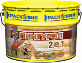 Защитно-Декоративное Покрытие Красковия Пинтурол 2 в 1 8кг Трудновымываемый для Древесины на Органических Растворителях.