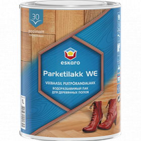 Водоразбавимый Лак 1л Eskaro Parketilakk WE Полуматовый для Деревянных Полов