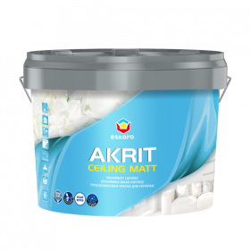 Краска для Потолка 2.7л Eskaro Akrit Ceiling Matt Белая, Глубокоматовая Водно-Дисперсионная / Эскаро