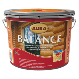 Декоративно-Защитное Средство Aura Wood 0.7л Орех, Balance для Деревянных Поверхностей.
