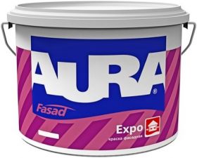 Краска Фасадная Aura Fasad Expo 9л Матовая, Водно-Дисперсионная, Укрывистая / Аура.