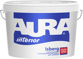 Краска для Потолков Aura Interior Isberg 4.5л Глубокоматовая, Ультрабелая, Высокоукрывистая / Аура.