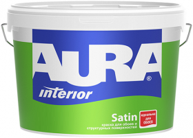 Краска для Обоев и Структурных Поверхностей Aura Interior Satin 0.9л Белая, Матовая / Аура.
