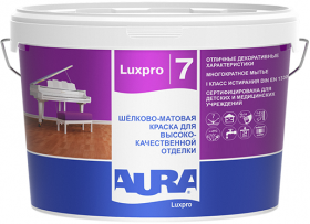 Краска для Стен и Потолков Aura Luxpro 7 2.5л Моющаяся, Шелково-Матовая для Высококачественной Отделки / Аура Люкспро 7.