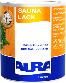 Защитный Лак для Бань и Саун Aura Luxpro Sauna Lack 2.5л Полуматовый, Акриловый, без Запаха / Аура.
