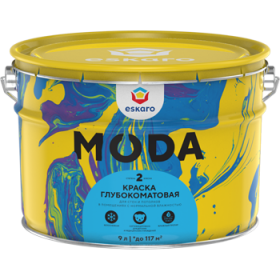 Краска 9л Eskaro Moda 2 Глубокоматовая для Стен и Потолков.
