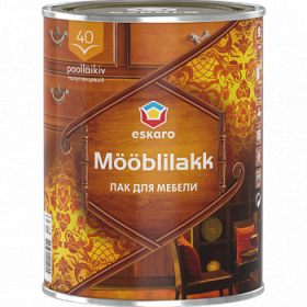 Водоразбавляемый Акриловый Лак 2.7л Eskaro M??blilakk 40 Полуглянцевый для Мебели.