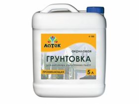 Латек Л102 Грунтовка Акриловая для Наружных и Внутренних Работ Проникающая 5л / Latek.