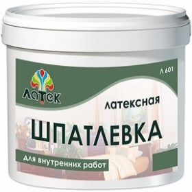 Шпатлевка Латексная Латек Л601 18кг Универсальная, Отлично Шлифуется для Внутренних Работ / Latek.