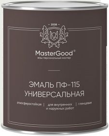 Эмаль ПФ 115 Универсальная Master Good 0.9кг Черный, Алкидная / Мастер Гуд.