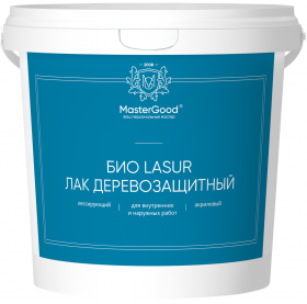 Био Lasur Лак Лессирующий Деревозащитный Master Good 0.9л Сосна, Акриловый / Мастер Гуд.