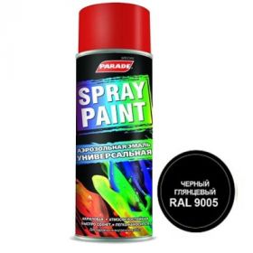 Аэрозольная Эмаль Декоративная Универсальная Parade Spray Paint 0.4л Глубокий Чёрный / Парад Спрей Пейнт.