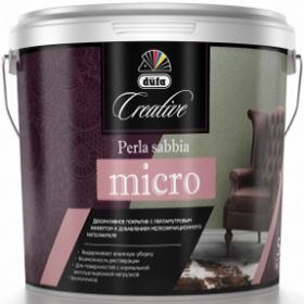 Декоративное Покрытие Dufa Creative Perla Sabbia Micro 1кг Серебряное с Эффектом Песчаных Вихрей Металлизированного Перламутра / Дюфа Креатив Перла Саббиа микро.