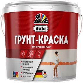 Грунт-Краска для Внутренних Работ Dufa 14.2кг (9л) Базовая, Белая Перед Наклейкой Обоев и Покраской.