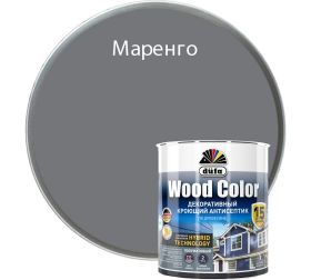 Декоративный Кроющий Антисептик Dufa Wood Color 9л Маренго по Древесине, Полуматовый для Внутренних и Наружных Работ / Дюфа Вуд Колор.