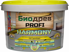 Антисептик Кроющий для Дерева Красковия Биодрев PROFI "HARMONY 3в1" 10кг Водный, Белый, Полуматовый с Защитой от Плесени и Грибка.