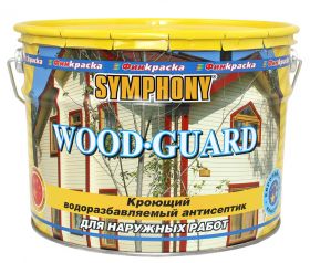 Кроющий Антисептик Финкраска Symphony WOOD GUARD 3л Белый, Матовый, Водоразбавляемый для Наружных Деревянных Поверхностей / Симфония Вуд Гуард.