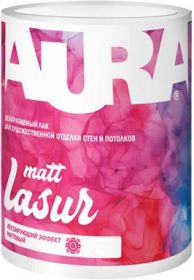 Лак Декоративный Aura Dekor Lasur Matt 2.5кг Лессирующий, Матовый, Прозрачный / Аура.