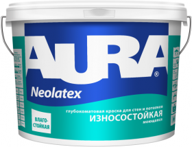 Краска для Стен и Потолков Aura Interior Neolatex 2.7л Белая, Износостойкая, Моющаяся / Аура.