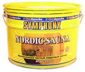 Лак для Бани и Сауны Финкраска Symphony NORDIC 1л Бесцветный, Шелковисто-Матовый, Акрилатный, Защитный / Симфония Нордик.