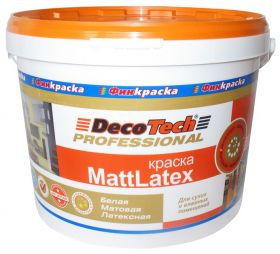 Краска Интерьерная Финкраска DecoTech Mattlatex 10л Белая, Матовая, Латексная для Сухих и Влажных Помещений / Декотек Профессионал.