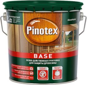 Грунтовка для Дерева Pinotex Base 9л Бесцветная, Высокоэффективная, Деревозащитная / Пинотекс База.
