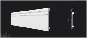 Плинтус Decor-Dizayn DD724 Белая Лепнина Д2000хВ120хТ16 / Декор Дизайн.