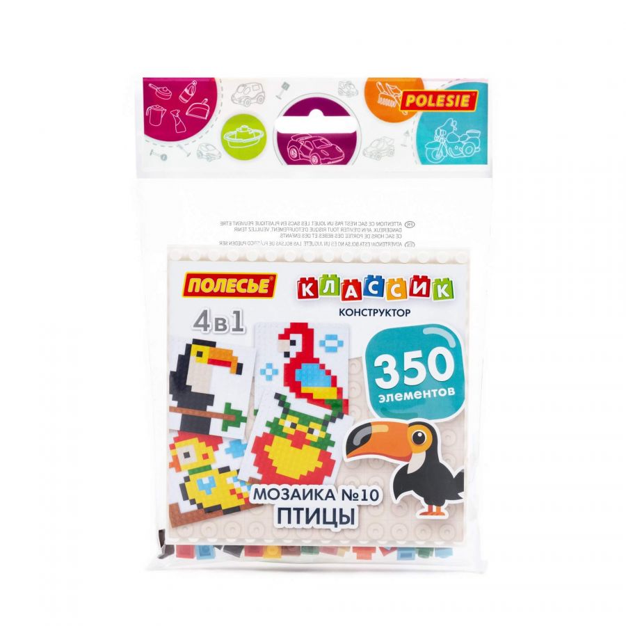 Конструктор "Классик" "Мозаика №10" (птицы) (350 элементов) (в пакете)