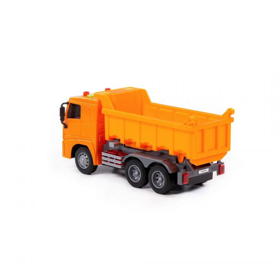 МАЗ, автомобиль-самосвал инерционный (со светом и звуком) (оранжевый) (в коробке)