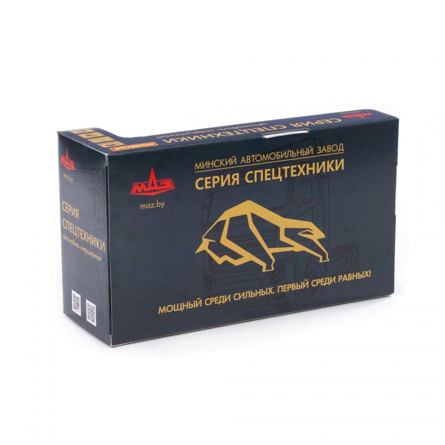 МАЗ, автомобиль-кран инерционный (со светом и звуком) (оранжевый) (в коробке)