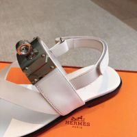 Сандалии HERMES Premium с замком белые