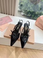 Босоножки MIU MIU PREMIUM на каблуке лакированные