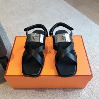 Сандалии HERMES Premium с замком черные