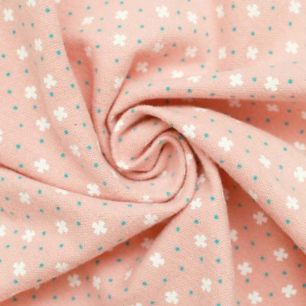 Хлопок теплый (фланель) - Мелкие Цветы на Розовом 50х37 см
