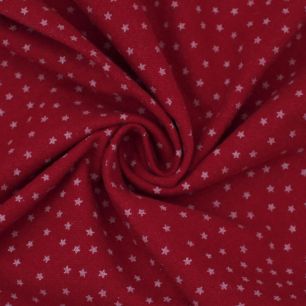 Хлопок Фланель - Звезды на красном 50х37