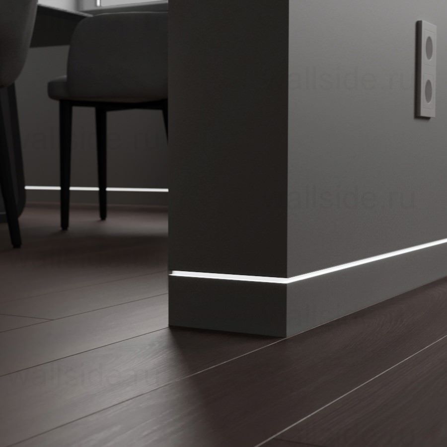 Скрытый плинтус LWD 80 мм анодированный